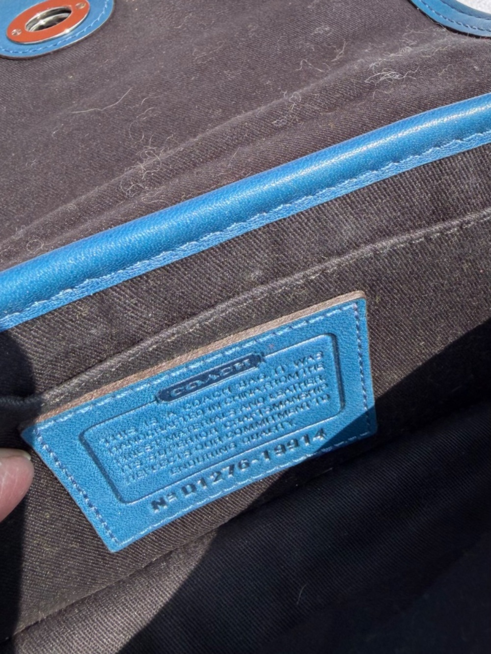 Coach Teal Blue Leather Turnlock Crossbody with double tassels - Picture 3 of 11